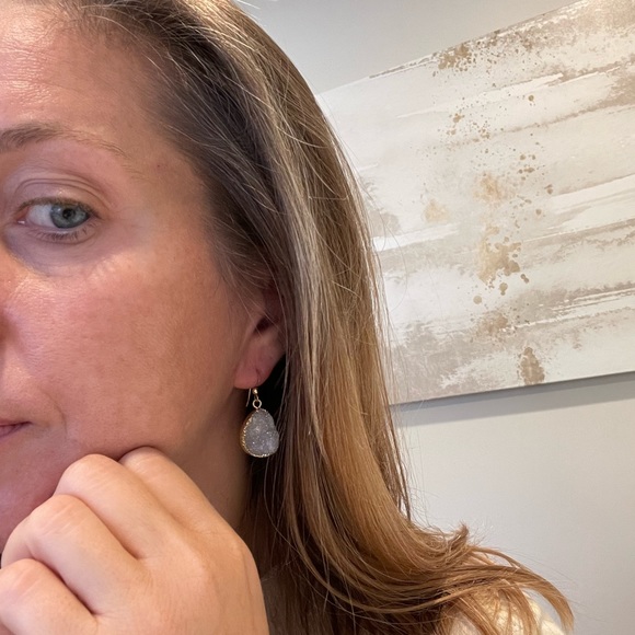 Druzy Drop Earrings - Picture 4 of 4